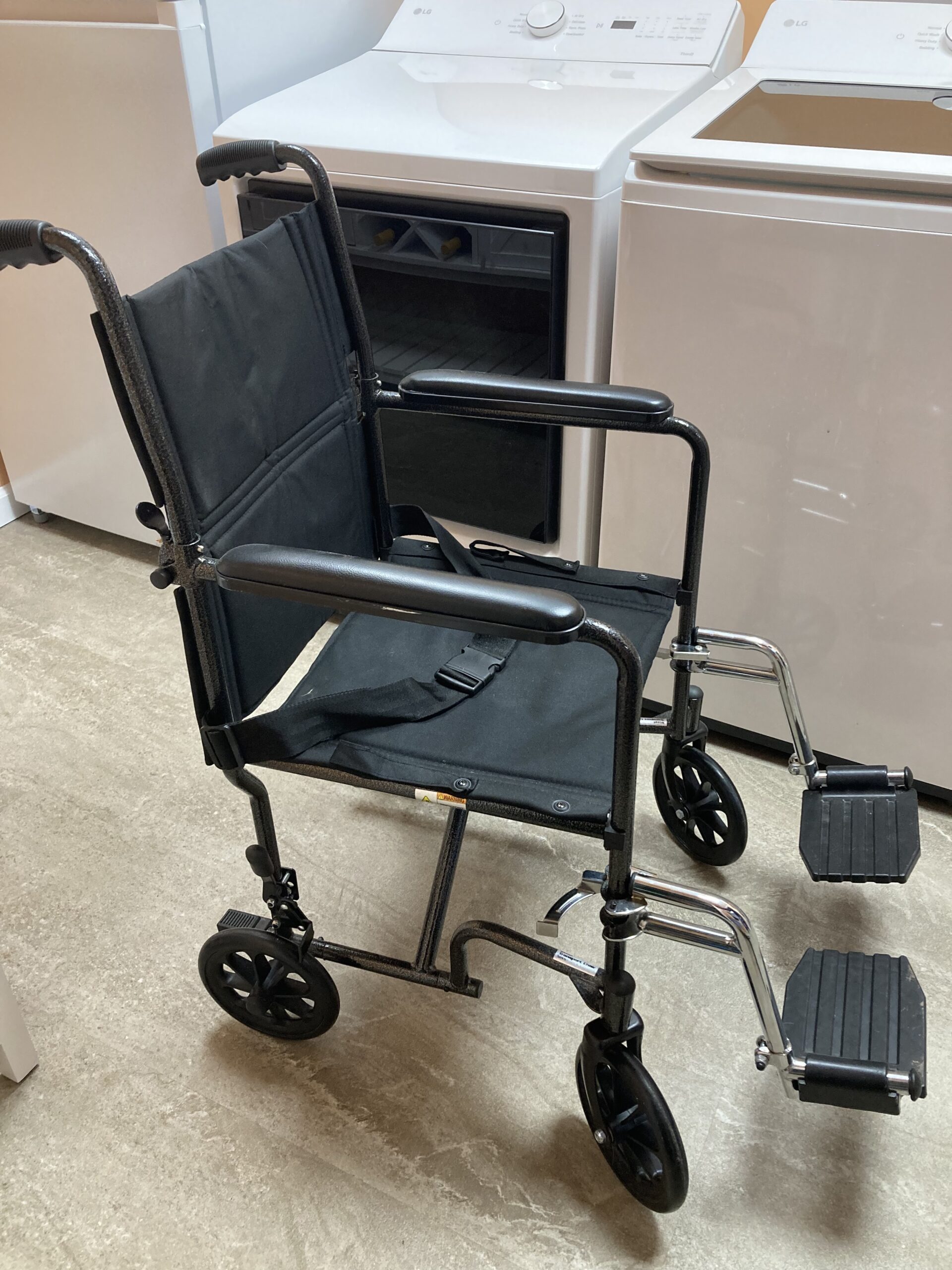 Black lightweight transfer chair