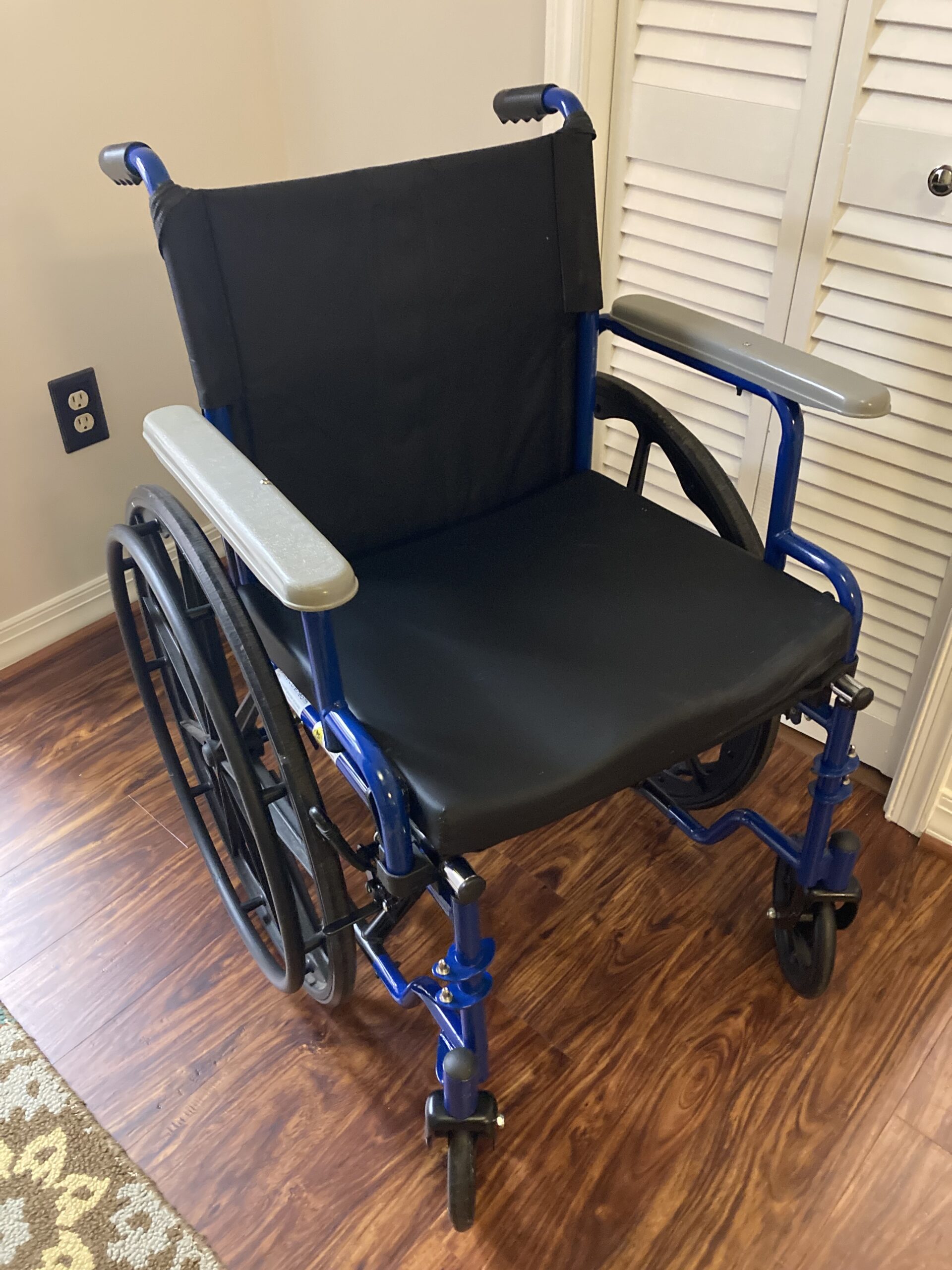 Drive Blue Streak wheelchair with gray arms