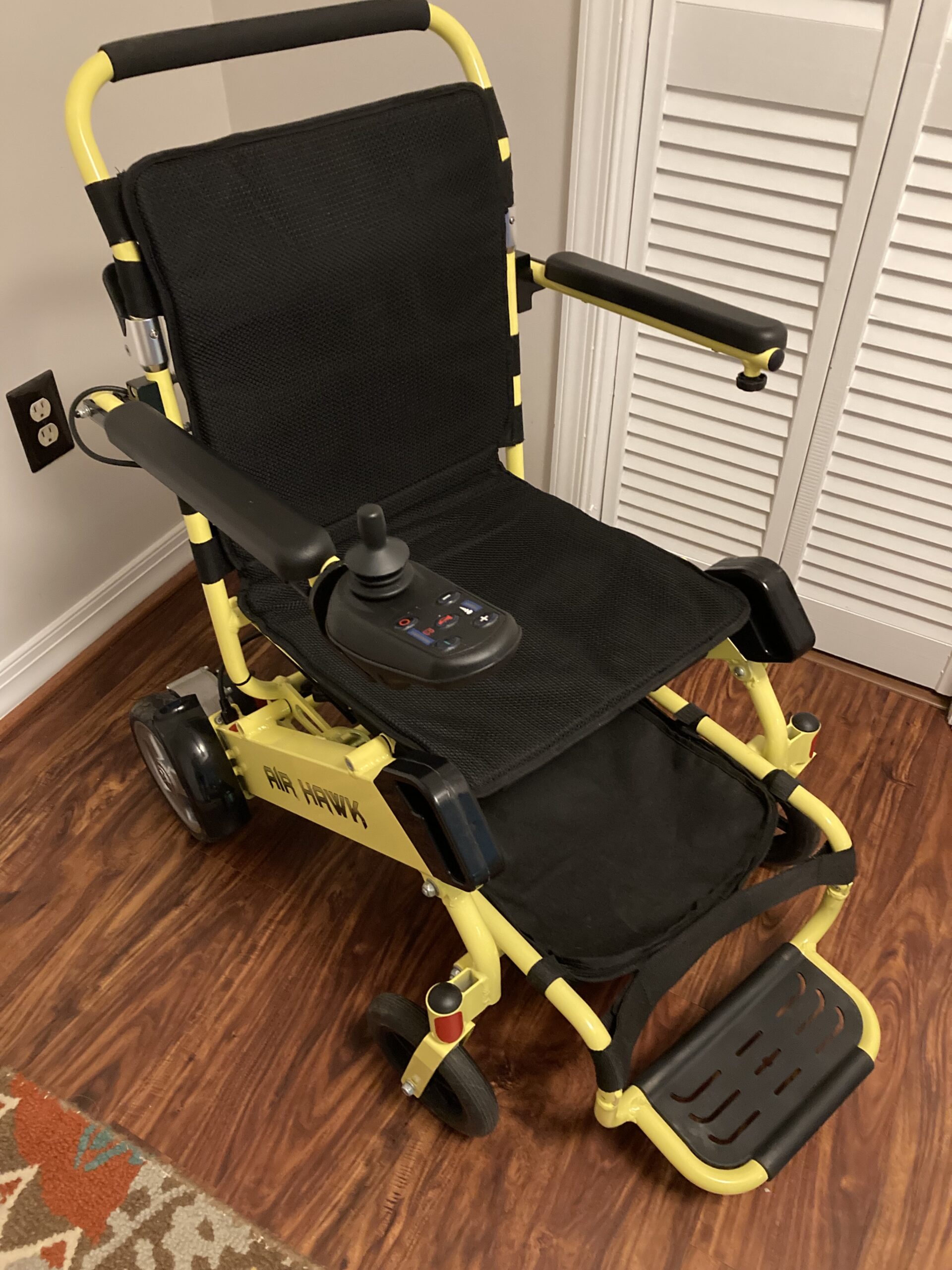 Yellow Air Hawk electric wheelchair