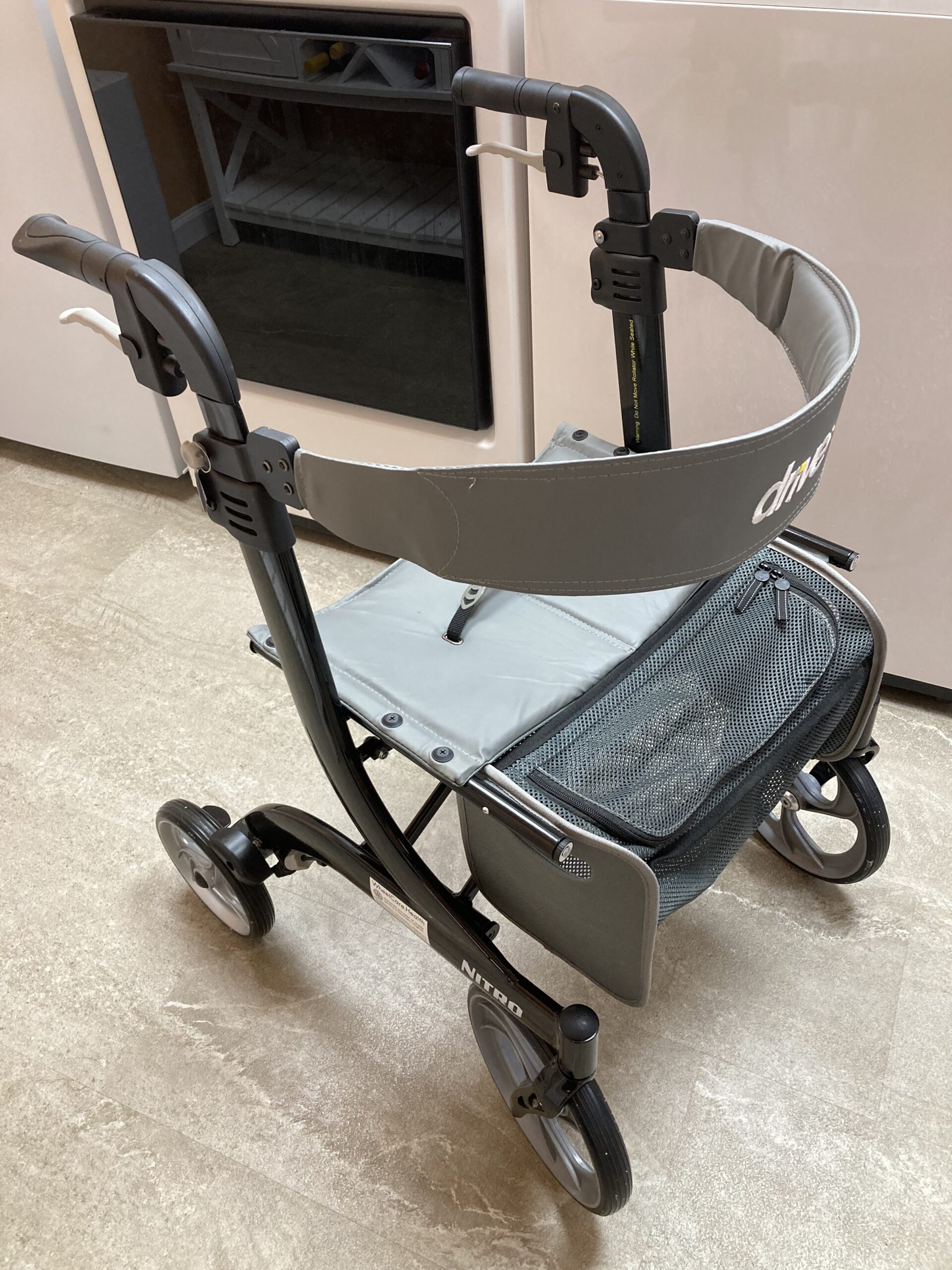 Black and gray Euro Style rolling walker