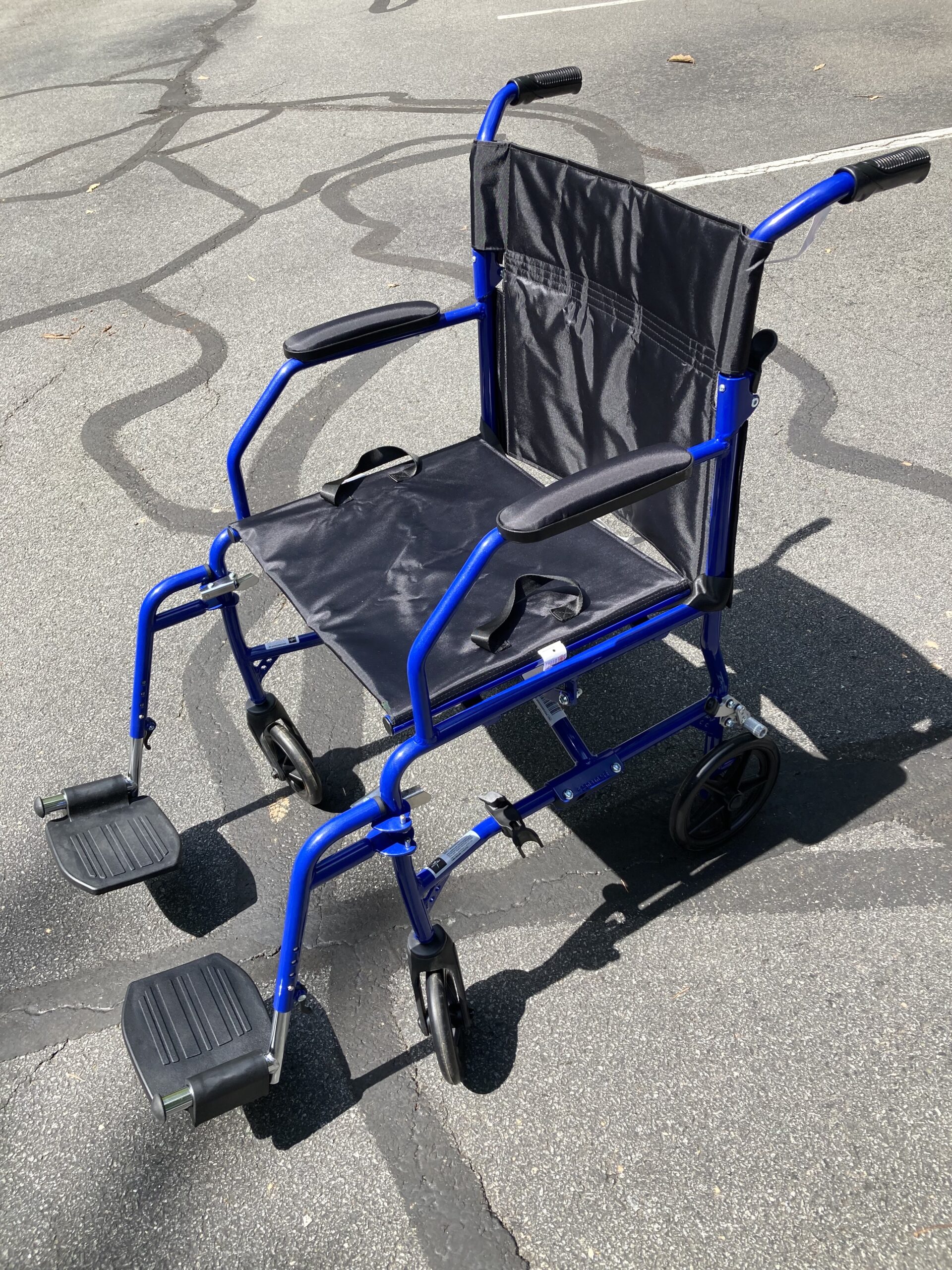 Blue Medline transport wheelchair
